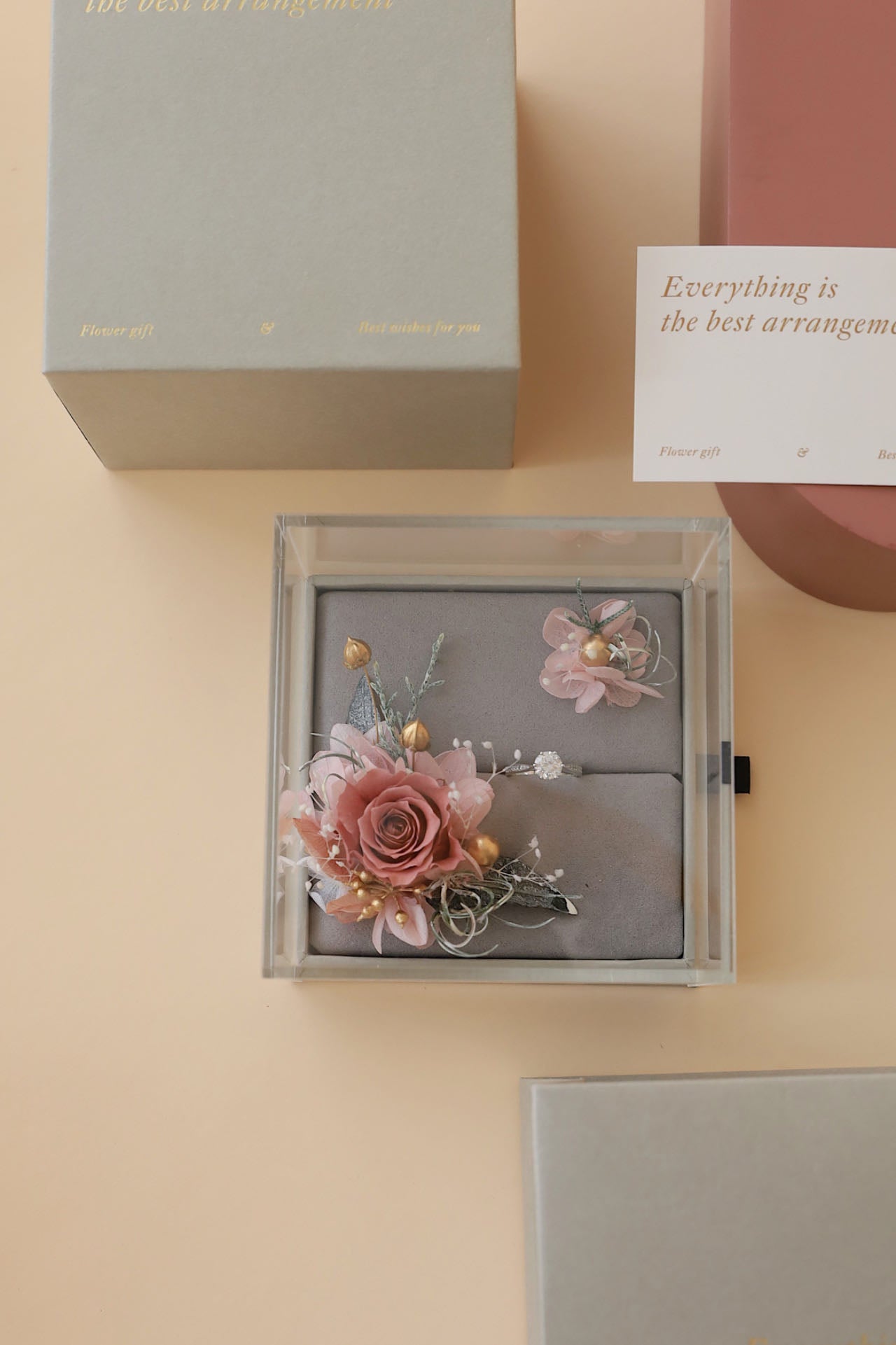 Preserved flowers-Ring gift box